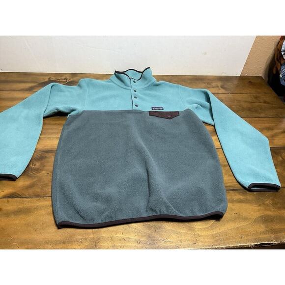 Patagonia Synchilla Snap On Two Tone Green Jacket Size Large - Picture 4 of 10